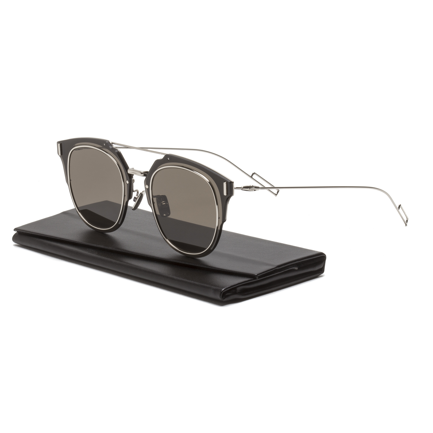 Dior Homme Composit 1.0 Sunglasses 0102M Palladium Silver Black / Brown